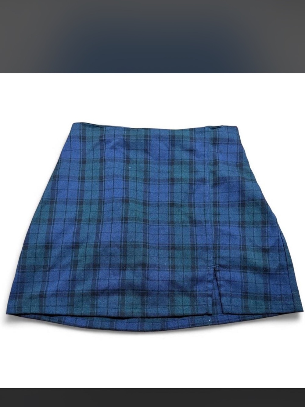 Hollister Blue and Green Plaid Mini Skirt